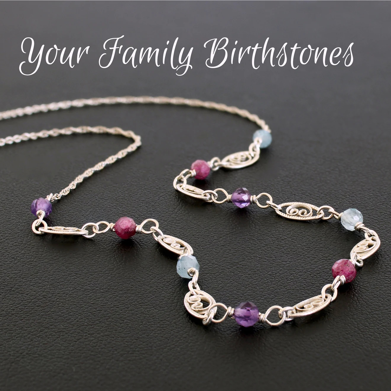 Custom Birthstone Necklace for Mom