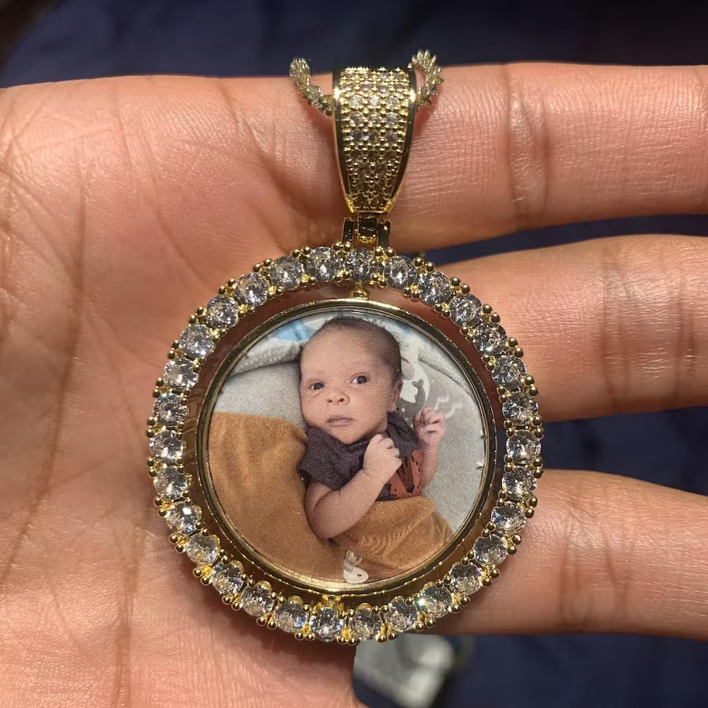 Custom Double Sided Spinning Photo Pendant