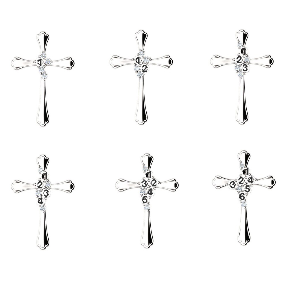 Cross Family Birthstone Pendant Mother's Necklace